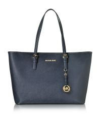 Michael Kors | Blue Admiral Jet Set Travel Saffiano Leather Medium T Z Tote | Lyst