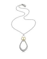 Just Cavalli - Metallic Icon Silver Pvd Drop Chain Necklace - Lyst