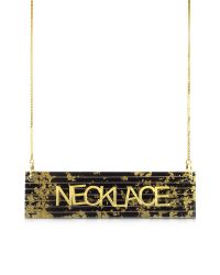 MM6 by Maison Martin Margiela - Metallic Black & Gold Resin Necklace - Lyst
