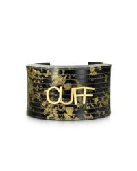 MM6 by Maison Martin Margiela - Metallic Black & Gold Resin Cuff - Lyst