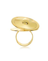 MM6 by Maison Martin Margiela - Metallic Gold Tone Metal Ring - Lyst