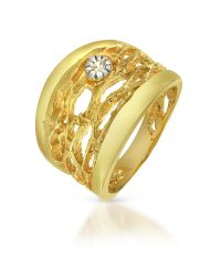 Orlando Orlandini | Diamond Open-work 18k Yellow Gold Band Ring | Lyst