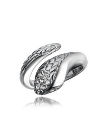 Just Cavalli - Metallic Secret - Crystal Diamondback Snake Ring - Lyst