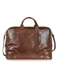 The Bridge - Cosmopolitan Large Brown Leather Weekender Bag for Men - Lyst