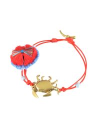 Tory Burch - Red Crab Charm Thread Bracelet - Lyst