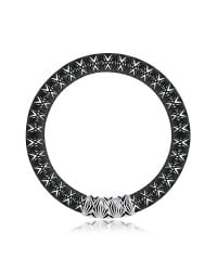 Vojd Studios - Metallic Umbala Black Chevron Flower Pendant Neckpiece - Lyst