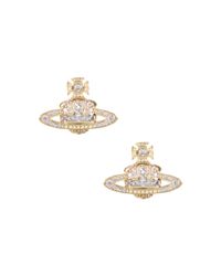 Vivienne Westwood - Metallic Clotilde Stud Earrings Yellow Gold/white - Lyst