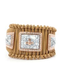 Vivienne Westwood | Metallic Cord Iman Bracelet Pink Gold/ecru Cord | Lyst