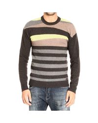 Just Cavalli | Brown Maglia Girocollo Lana Fasce for Men | Lyst