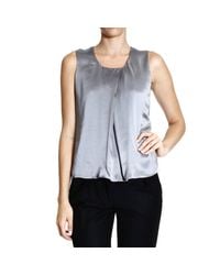 Giorgio Armani | Blue Top Sleeveless Silk | Lyst