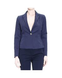 Armani Jeans | Blue Blazer Jacket 1 Button Cotton | Lyst