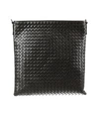 Bottega Veneta | Black Borsa Intrecciato Tracolla Piatta | Lyst