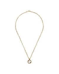 Gucci Yellow Gold Necklace With Interlocking G in Metallic for Men - Lyst