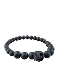 Alexander McQueen | Black Skull Graduating Brass Bead Bracelet for Men | Lyst