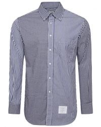 Thom Browne Classic Check Stripe Shirt Blue for men