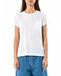 Sacai | Blue Pleated Back Pocket Tee | Lyst
