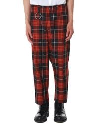 Kidill - Red Cropped Check Trouser for Men - Lyst