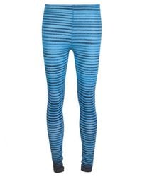 Facetasm - Blue Striped Elasticized Leggings - Lyst