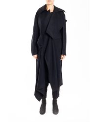 Yohji Yamamoto - Black Asymmetric Front Coat - Lyst