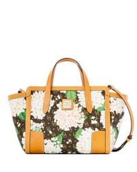 Dooney & Bourke White Signature Hydrangea Small Shopper