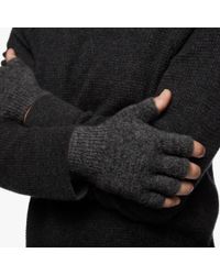 James Perse Gray Merino Blend Fingerless Gloves for men