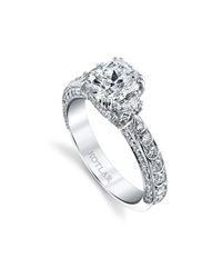 Harry Kotlar - Metallic Kotlar Cushion Scallop Artisan Pave Ring - Lyst