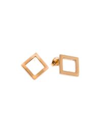 ANUKA - Metallic Koti Gold Horizontal Rectangle Earrings - Lyst