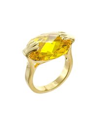 CZ by Kenneth Jay Lane - Yellow Faceted Cz Oval Ring - Lyst