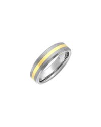Star Wedding Rings - Black Titanium And 9kt Yellow Gold Inlay Flat Court Shape Matt Ring - Lyst
