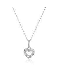 Nehita Jewelry - Metallic White Gold Diamond Open Heart Pendant - Lyst
