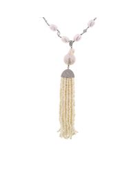 Cosanuova - Metallic Pearl And Pearl Tassel Necklace - Lyst