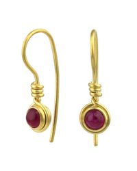 Prism Design - Metallic 9kt Gold Ruby Earrings - Lyst