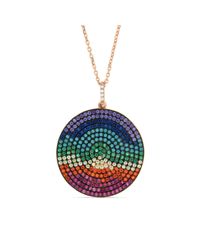 Cosanuova - Multicolor Rainbow Disc Necklace - Lyst