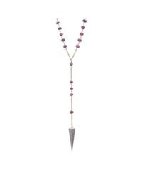 Heather Kenealy Jewelry - Metallic Pave Diamond Spike On Natural Ruby "y" Necklace - Lyst