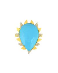 Meghna Jewels - Blue Claw Ring Turquoise - Lyst