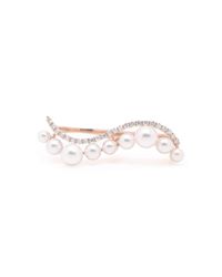 Vea Fine Jewelry - Metallic Floating Pearl & Diamond Ring Set In Rose Gold - Lyst