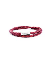 Tateossian - Double Wrap Two-tone Scoubidou Bracelet In Red - Lyst