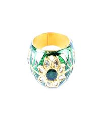 M's Gems by Mamta Valrani - Green Glory Enamel Ring With Emerald - Lyst