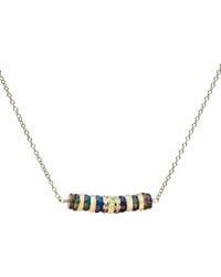 Nadean Designs - Multicolor Ethiopian Black And White Opal Diamond Bar Necklace - Lyst