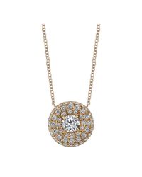 Harry Kotlar - Metallic Round Diamond Solitaire Chevron Artisan Pave Necklace - Lyst