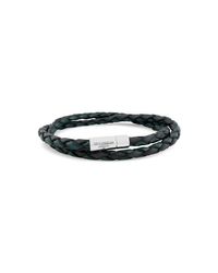 Tateossian - Silver & Blue Double Wrap Two-tone Scoubidou Bracelet | - Lyst