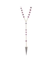Heather Kenealy Jewelry - Metallic Pave Diamond Spike On Natural Ruby "y" Necklace - Lyst