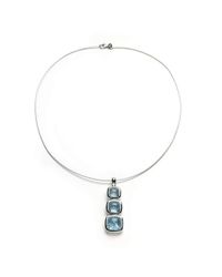 Julia Lloyd George - Metallic Aquamarine And White Gold Necklace - Lyst