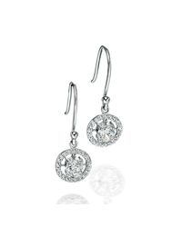 Fiorelli - Multicolor Clear Cz Circle Drop Earrings With Pav Halo - Lyst