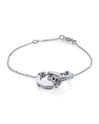 Borgioni - Metallic Handcuff Chain Bracelet In White Gold - Lyst