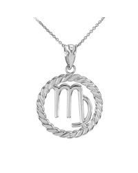 QP Jewellers - Metallic Circle Rope Virgo Pendant 9kt White Gold - Lyst