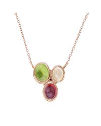 London Road Jewellery - Metallic Rose Gold Multi-gem Necklace - Lyst