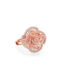 Fei Liu - Multicolor Cascade Mini Ring In 18kt Rose Gold Plate - Lyst