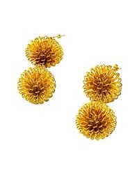 Pats Jewelry - Multicolor Gold Plated Silver Craspedia Simple Earrings - Lyst