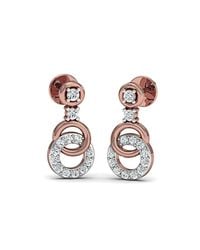 Diamoire Jewels - Metallic Sure-fire Polished 18kt Rose Gold Diamond Stud Earrings - Lyst